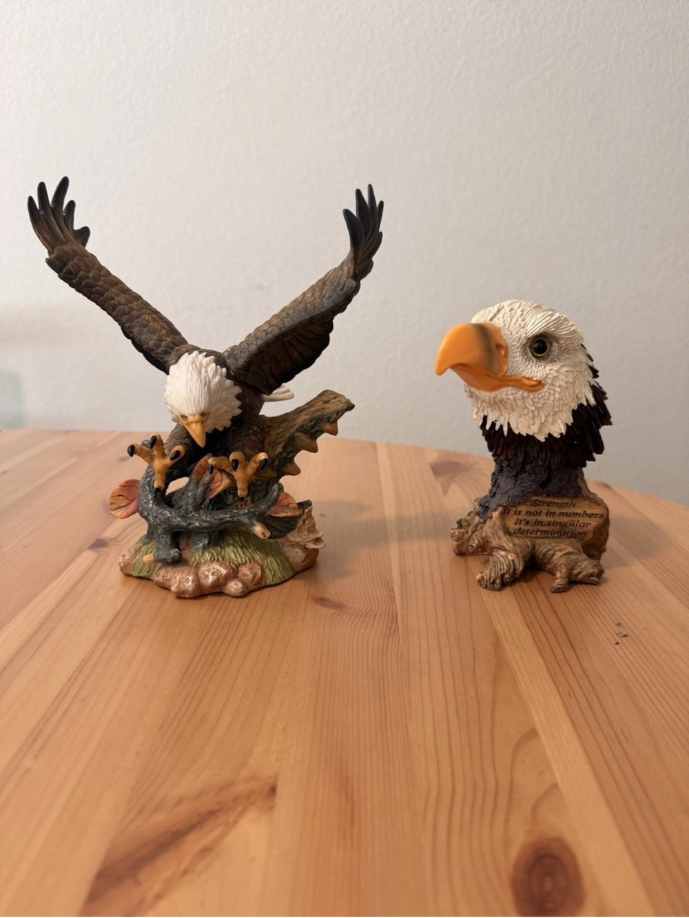 Decorative Brown and White Eagle Figurine Set by HERCO